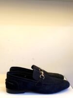 Black suede loafer
